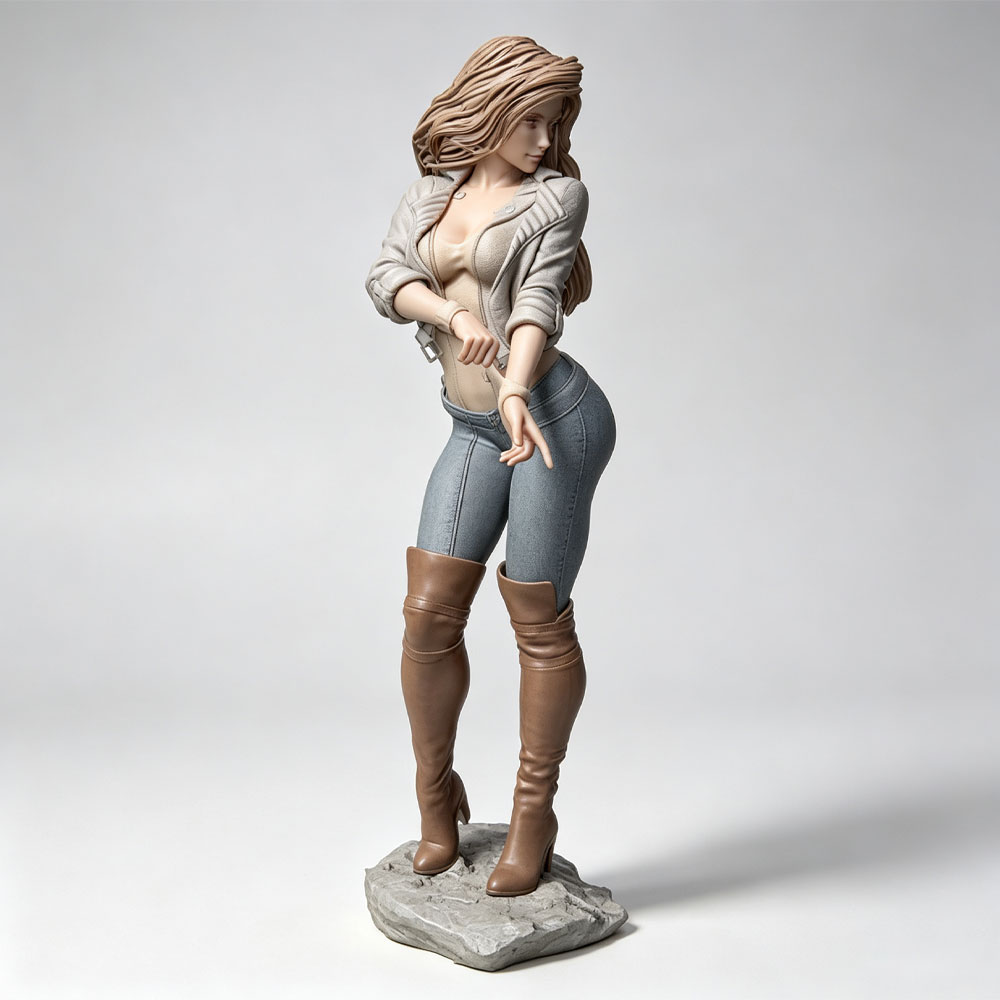 3D Printing Mockup - 1/24 Realistic fashionable female character, miniature