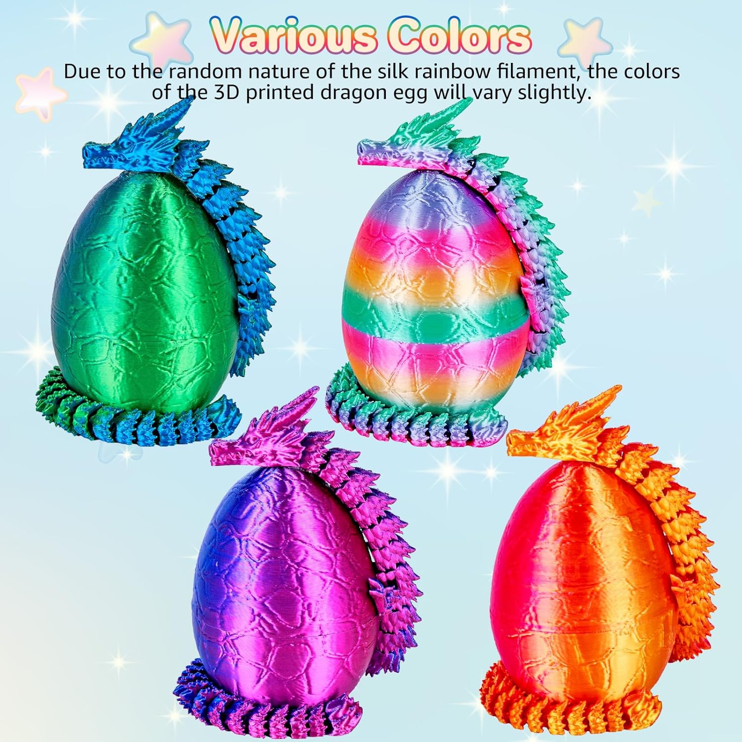 4Pcs 3D Printed Dragon Eggs W/ - 3D Printing Egg ulasan dan harga