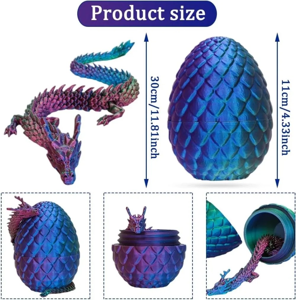 3D Mini Chinese Dragon Surpris - 3D Printing Egg ulasan dan harga