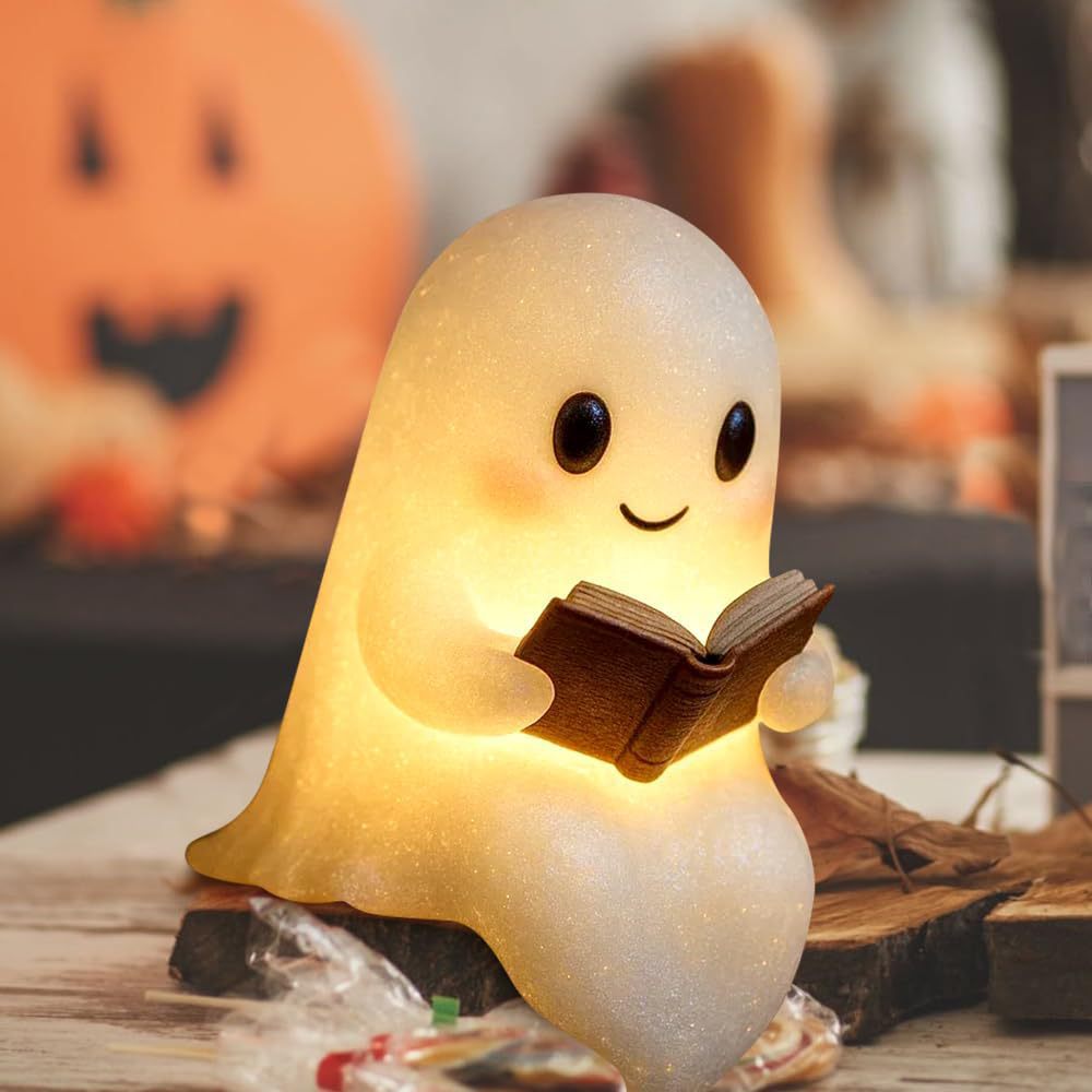 New Cute Ghost Reading Book La - 3D Printing Lamp ulasan dan harga