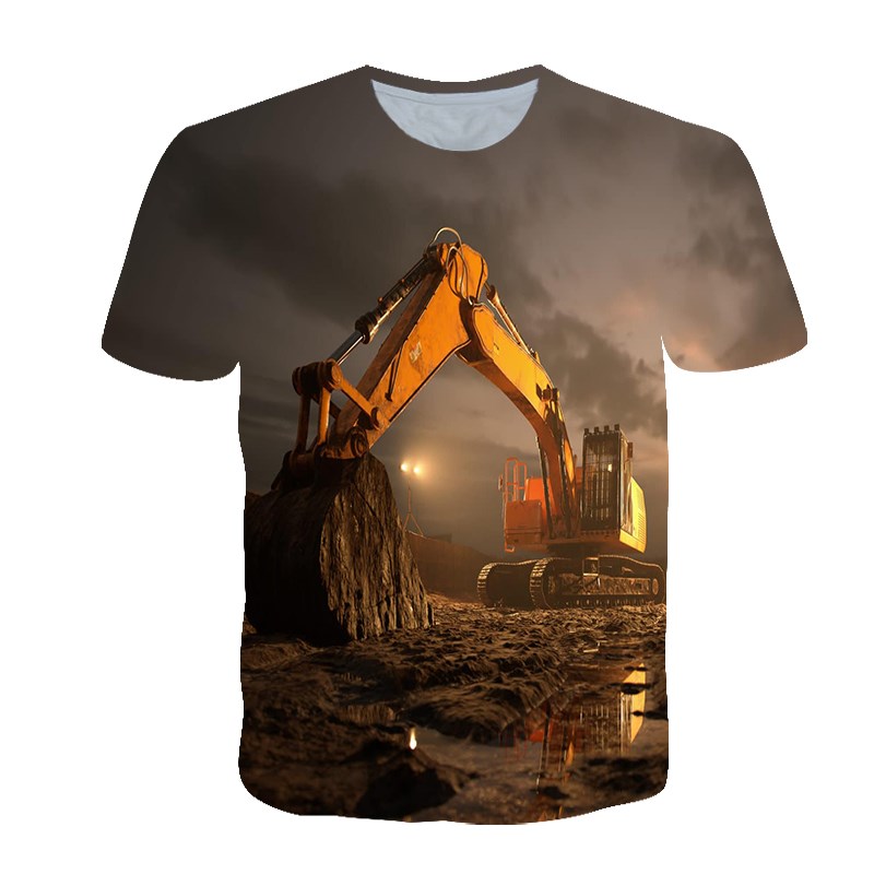 Summer Personalized T-shirt Me - 3D Printing Excavator ulasan dan harga