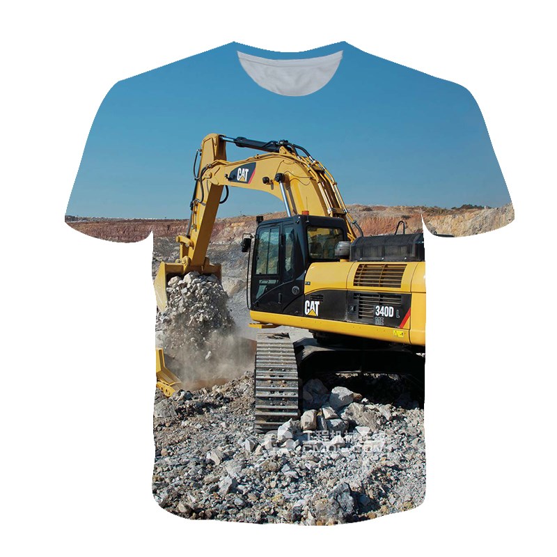 Summer Personalized T-shirt Me - 3D Printing Excavator ulasan dan harga