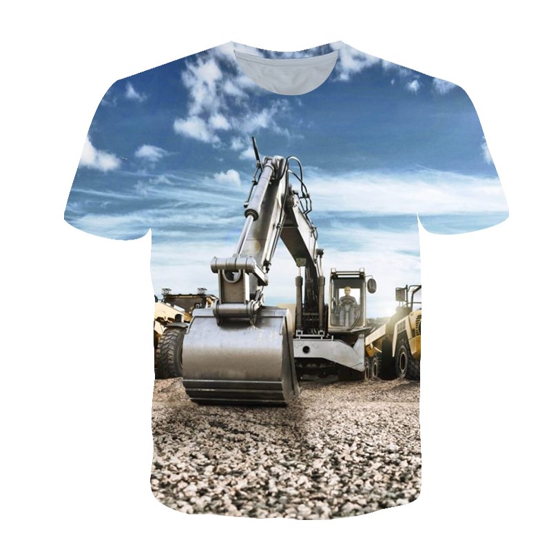 Summer Personalized T-shirt Me - 3D Printing Excavator ulasan dan harga
