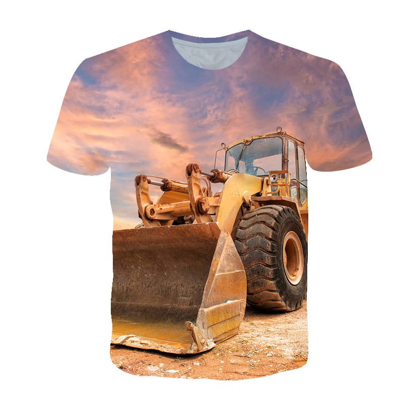 Summer Personalized T-shirt Me - 3D Printing Excavator ulasan dan harga